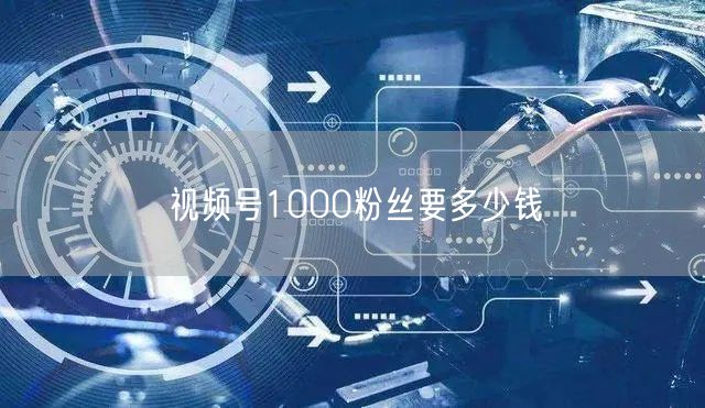 视频号1000粉丝要多少钱