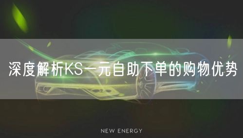 深度解析KS一元自助下单的购物优势