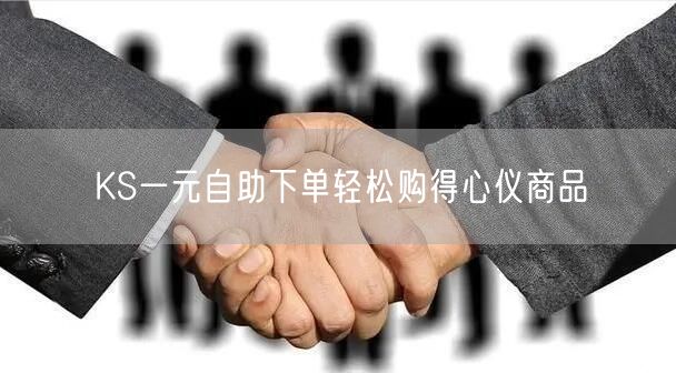 KS一元自助下单轻松购得心仪商品