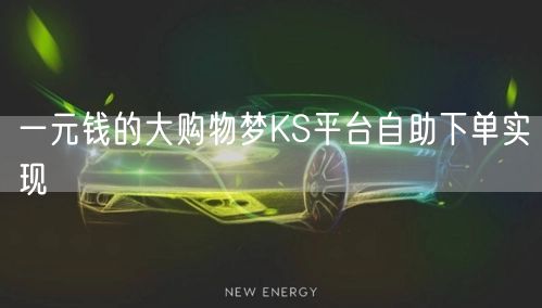 一元钱的大购物梦KS平台自助下单实现
