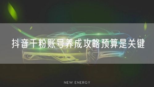 抖音千粉账号养成攻略预算是关键