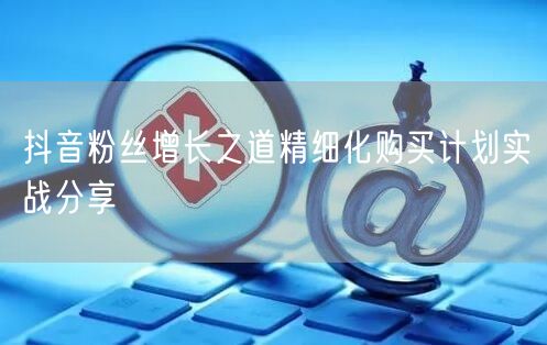 抖音粉丝增长之道精细化购买计划实战分享