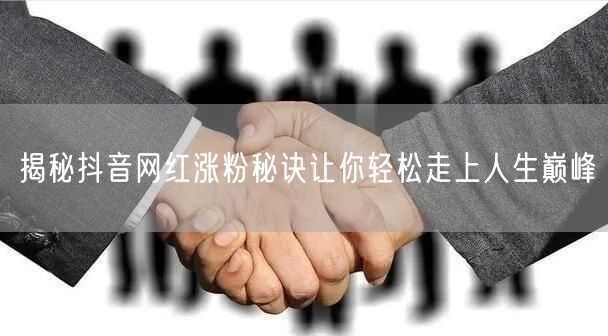 揭秘抖音网红涨粉秘诀让你轻松走上人生巅峰