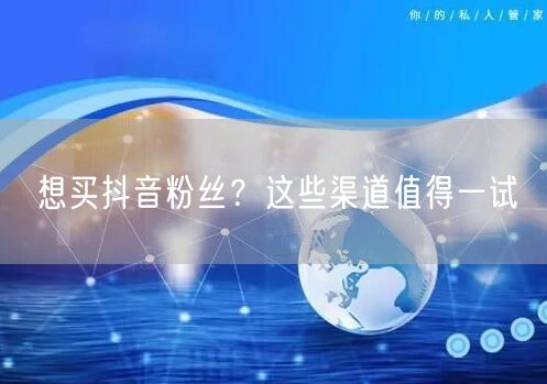 想买抖音粉丝？这些渠道值得一试